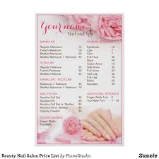 Beauty Nail Salon Price List Poster Zazzle Com In 2020 Nail Salon Prices Beauty Nail Salon Salon Price List