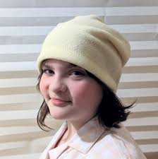 Pale Yellow Fleece Slouchy Beanie