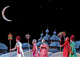 В ночь перед рождеством чуб с кумом собираются к дьяку. Noch Pered Rozhdestvom