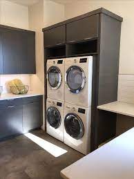 Small double stack washer and dryer. Double Stacking Washers Would Be Perfect In The Laundry Room Now If Only The Laundry Room Storage Laundry Room Storage Shelves Small Laundry Room Organization