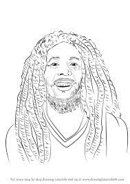 Learn How To Draw Bob Marley (Singers) Step By Step : Drawing Tutorials