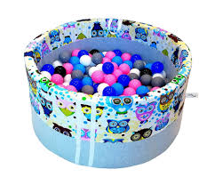 Dry Swimming Pool With Balls Dry Ball Pool Blue Owls Babyball 200 Szt 90x40 Cm Handmade Pool Balls Baby Ball Learning Colors