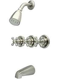 Manhattan Wall Mount Tub And Shower Faucet With Three American Cross Handles Tub And Shower Faucets Shower Faucet Faucet