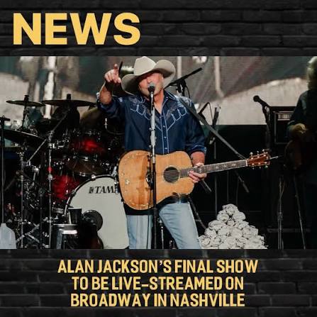 Update: Fans can watch Alan Jackson's final show for free on the day of the  concert via a livestream on Broadway in Downtown Nashville - #alanjackson  #countrymusic #countryconcert #broadway #nashville