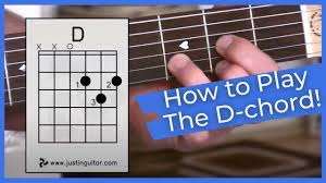 Put your second finger on the second fret of the first string. The D Chord Justinguitar Com