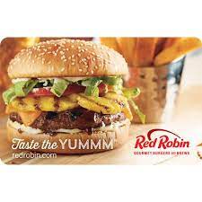 Red Robin Gift Card 25 50 Or 100 Email Delivery Us Only Delivered In Minutes Exception Red Robin Gift Card Gourmet Burgers Red Robin Gourmet Burgers