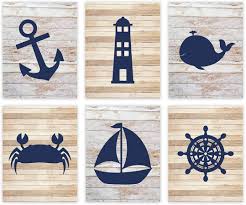 We also offer free shipping on orders above $99. Nautical Theme Nursery Hanging Wall Art Rustic Distressed Wood Ancho
