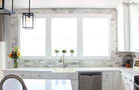 Our vintage industrial kitchen with a new, gorgeous carrara marble panel backsplash. My Diy Marble Backsplash Honeybear Lane