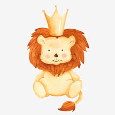 cute cartoon lion toy in crown lion king clipart crown animal png and vector with transparent background for free download in 2021 watercolor lion cartoon lion baby shower cakes for boys