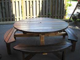 Round Picnic Table Reader S Gallery Fine Woodworking Round Picnic Table Picnic Table Plans Wooden Picnic Tables