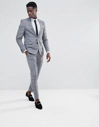Del driver di sesso maschile mocassini vestito punta a punta mocassino da sposa paillettes scarpe degli uomini modo casual piatto slip on scarpe 48 a57 30. Burton Menswear Abito Grigio A Quadri Asos