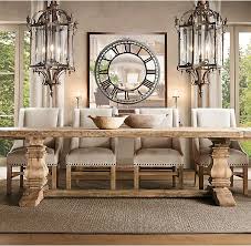 History of the trestle dining table. Convex Clock Mirror Farmhouse Dining Room Farmhouse Dining Luxury Dining Room