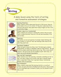 Afl Demo Lesson Writing Lessons Assessment For Learning Formative Assessment Strategies