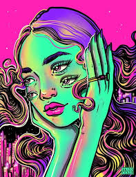 Strange Dreams Poster Print Hippie Painting Hippie Art Art