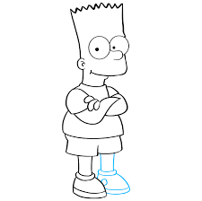 Then, draw bart's face, including 2 large, circular eyes, a rounded nose, and a wide smile. How To Draw Bart Simpson Really Easy Drawing Tutorial
