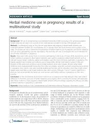 Pdf Herbal Medicine Use In Pregnancy Results Of A