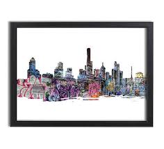 Melbourne Skyline Abstract Graffiti Street Art