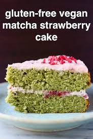 This Gluten Free Vegan Matcha Strawberry Cake Is Moist And Fluffy And Covered In A Sweet And Tangy Straw Vegan Cake Recipes Dessert Recipes Easy Easter Recipes