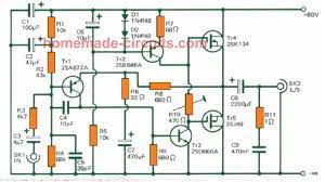 Figure below exhibits the circuit diagram of a functional 35 watt power mosfet ampliﬁer circuit. How To Design Mosfet Power Amplifier Circuits Parameters Explained Homemade Circuit Projects