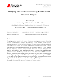 Mengumpulkan dan mengolah data kompetensi dasar materi pokok kegiatan pembelajaran indikator penilaian alokasi waktu sumber belajar 4.3 menafsirkan. Pdf Designing Esp Materials For Nursing Students Based On Needs Analysis Erikson Saragih Academia Edu