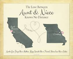 Auntie Birthday Gifts For Aunt From Niece Auntie Nieces Long Distance Gift Personalized 2 Places Map Etsy Aunt Gifts Distance Gifts Long Distance Gifts