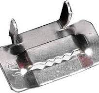 100pcs 3/4" Width Ear-Lokt Buckles Pipe Clamp Wing Seal for Banding  Strapping, 304 Stainless Steel
