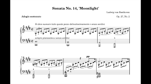 14 'quasi una fantasia' in c sharp minor op. Beethoven Moonlight Sonata 1st Movement Piano Sheet Pdf Youtube