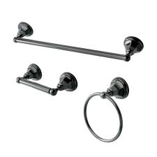 Shop for kingston bath accessories online at target. Kingston Brass 3 Piece Bathroom Accessory Set In Black Stainless Steel The Home Depot Canada