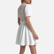 Robe De Mariee Courte Manches Courtes Blanc La Redoute Collections La Redoute La robe de mariée courte est devenue l'alliée des futures mariées en quête de modernité. robe de mariee courte manches courtes