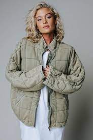 From free people, this jacket features: Free People Dolman Quilted Knit Jacket In Pine Slumber