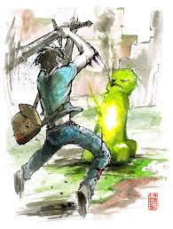 Minecraft Steve Sumie Style Minecraft Steve Minecraft Art Minecraft Anime