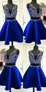 Royal Blue Hocoming Dresses Mini Short Beading Prom Dresses Crystals Cocktail Gowns Party Dress From Loverlovebridal Homecoming Dresses 2017 Two Piece Homecoming Dress A Line Prom Dresses