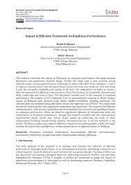Create a connection between the quotation and the fundamental point of your letter. Pdf Impact Of Effective Teamwork On Employee Performance