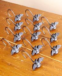 Black Bats Halloween Decoration Shower Curtain Hooks Themed Bathroom Home Decor Halloween Bathroom Gothic Bathroom Bathroom Decor