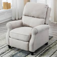 beige heavy duty modern recliner chair with roll arm hd p6121c151 the home depot modern recliner recliner chair recliner