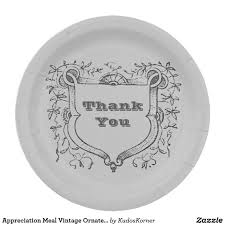 Stripes floral gold congrats grad graduation party paper plate. Appreciation Meal Vintage Ornate Shield Thank You Paper Plate Zazzle Com In 2021 Appreciation Meal Paper Plates Ornate