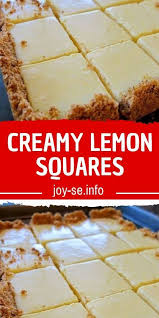 Creamy Lemon Squares Lemon Desserts Recipes Lemon Recipes Lemon Desserts Lemon Squares
