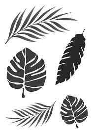 8.3 x 11.7 inches/210 x 297 mm (a4) original image: Tropical Leaves Stencil Various Sizes And Shapes A4 Tropicalpattern Tropical Leaves Stencil Leaf Stencil Stencils Wall Flower Stencil