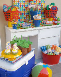 There are plenty of creative ways to give your pool party a themed look. A Colorful Summer Pool Bash Pool Birthday Party Pool Party Pool Party Decorations
