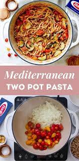 Easy Mediterranean Two Pot Pasta W Gf Vegan Options Food Heaven Made Easy Recipe Food Heaven Made Easy Vegetarian Recipes Healthy Healthy Dinner Recipes