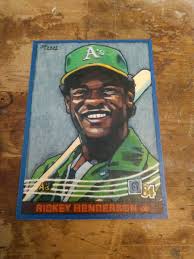Baseball Art Card Print of Rickey Henderson, 84 v.2