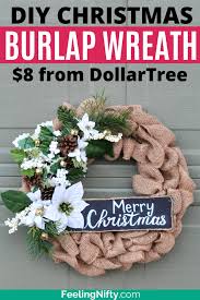 This easy diy valentine dollar tree wreath is cheap to make and looks amazing. 8 Diy Christmas Burlap Wreath For Front Door Using Dollartree Items