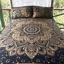 black and golden mandala bedding set in king size boho mandala duvet cover duvetcover beddingset king mandala bedding mandala duvet cover duvet bedding sets