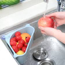 Double bowl, double tray specification: Triangle Shape Drain Rack Kitchen Sink Storage Rack Suction Cup Washing Bowl Sponge Holder Bathroom Corner Kitchen Organizer Kitchen Drains Strainers Aliexpress