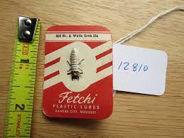 Vintage Fetchi 508 Br. & White Grub fly fishing lure c.1950s  (lot#12810) | eBay