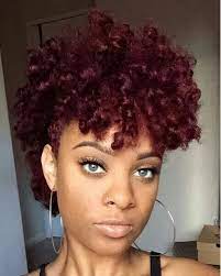 Stunning Color Defined Curly Frohawk Achieve A Frohawk On Short Natural Hair Here Http Www Natural Wine Hair Short Natural Hair Styles Natural Hair Color