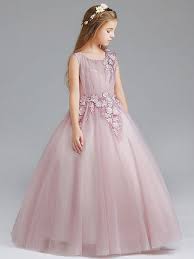 Kids Girls Pink Embroidered Lace Bubble Princess Prom Wedding Dress Little Girls Fancy Dresses Little Girl Wedding Dresses Wedding Dresses For Girls