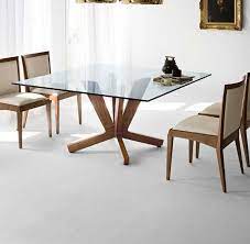 Find wood base glass top dining table. 40 Glass Dining Room Tables To Revamp With From Rectangle To Square