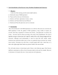 A primary restaurant equipment inventory comprises of the following information: Doc Unit Introduction To Food Service Areas Furniture Equipment And Glassware Cassandra Roberts Academia Edu