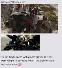 Thr reports that a new transformers movie tandem is already in active development, with script writing for one film coming from your browser is out of date. Bayformers Is True Kino Bumblebee Is For Plebs Moviescirclejerk